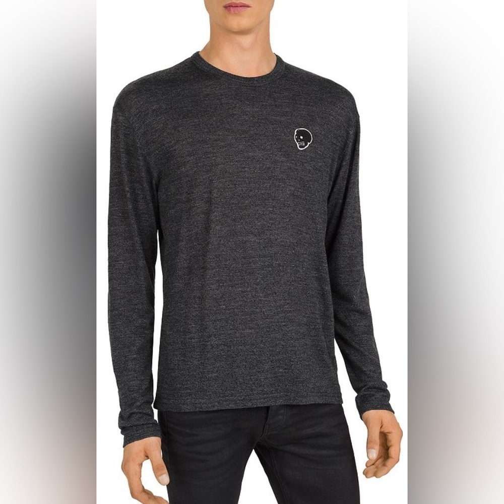 The Kooples Men’s Skull Patch Wool-Blend Tee Size Large